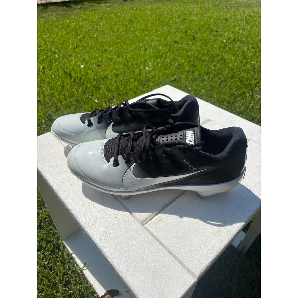 Nike Air Flywire Clipper Metal Baseball Cleats Black Wolf Grey 880261-012 Mens13